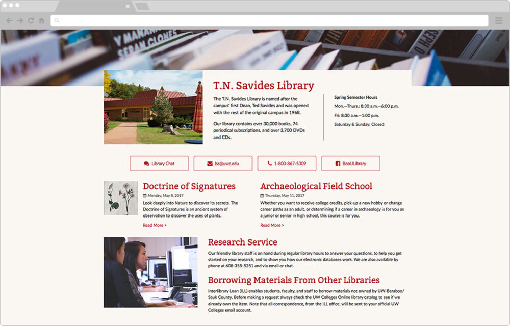 UW Colleges Website